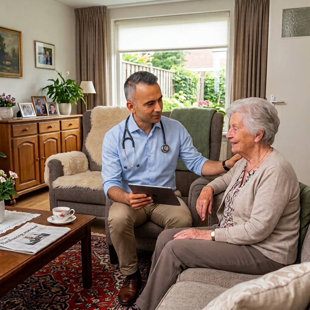 Nawid Saiedie, Specialist Ouderengeneeskunde in gesprek met patiënt